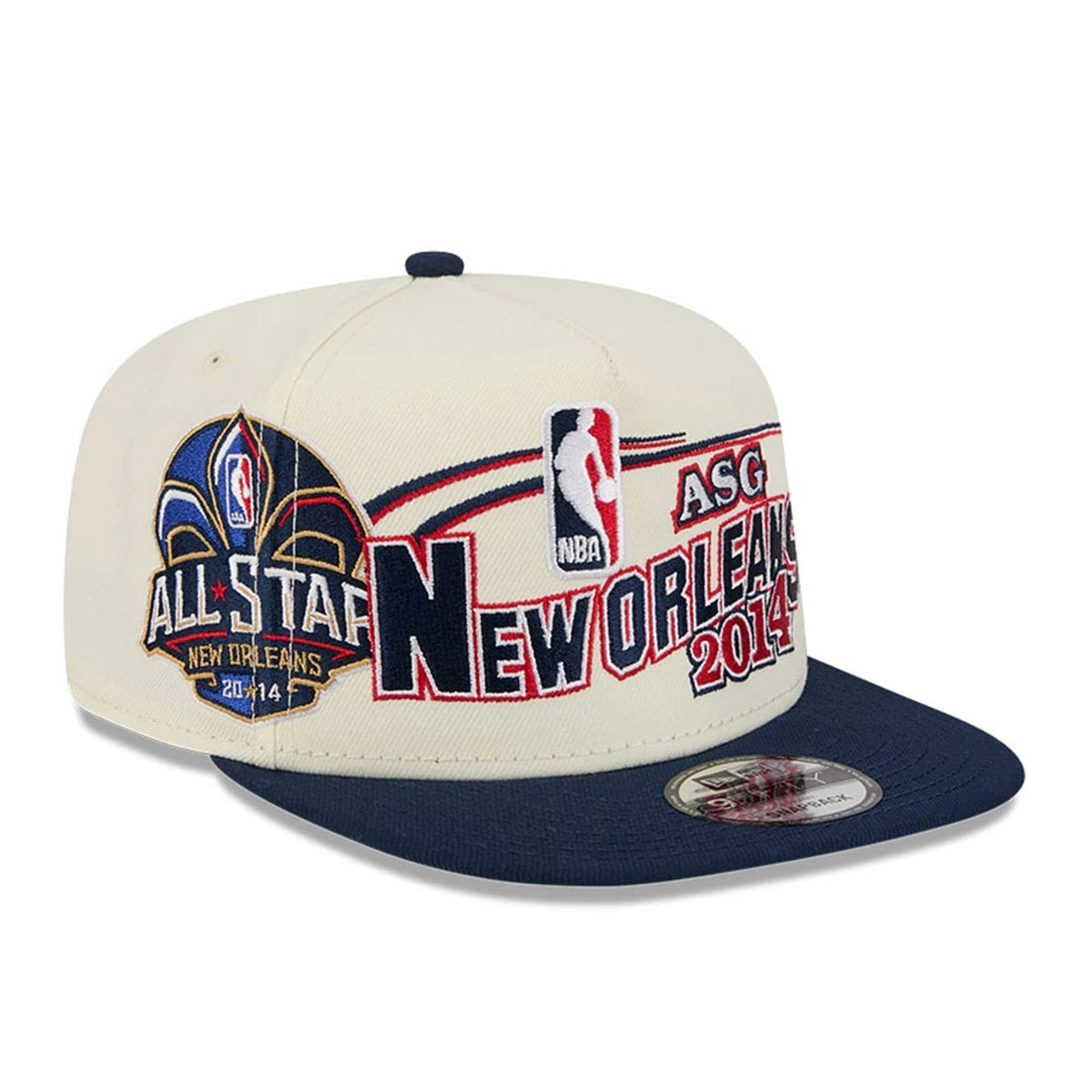 Pelicans NBA Hardwood Classic ASG White 9FIFTY A-Frame Snapback Cap-zelvios