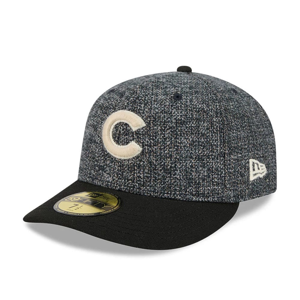 Chicago Cubs MLB Tweedy Cotton Black 59FIFTY Fitted Cap-zelvios