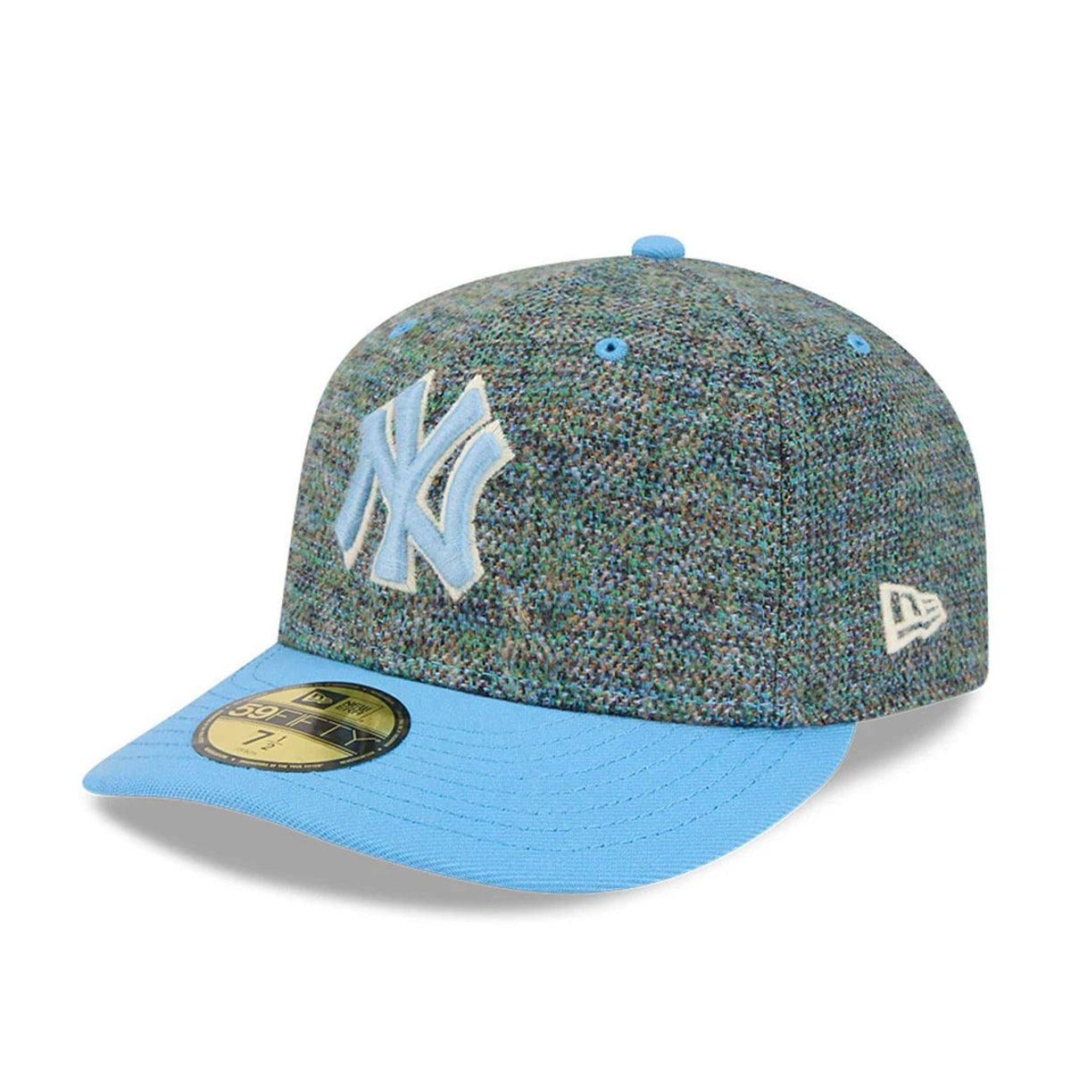 New York Yankees MLB Tweedy Cotton Pastel Blue 59FIFTY Fitted Cap-zelvios