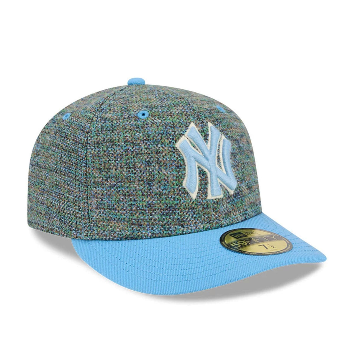 New York Yankees MLB Tweedy Cotton Pastel Blue 59FIFTY Fitted Cap-zelvios