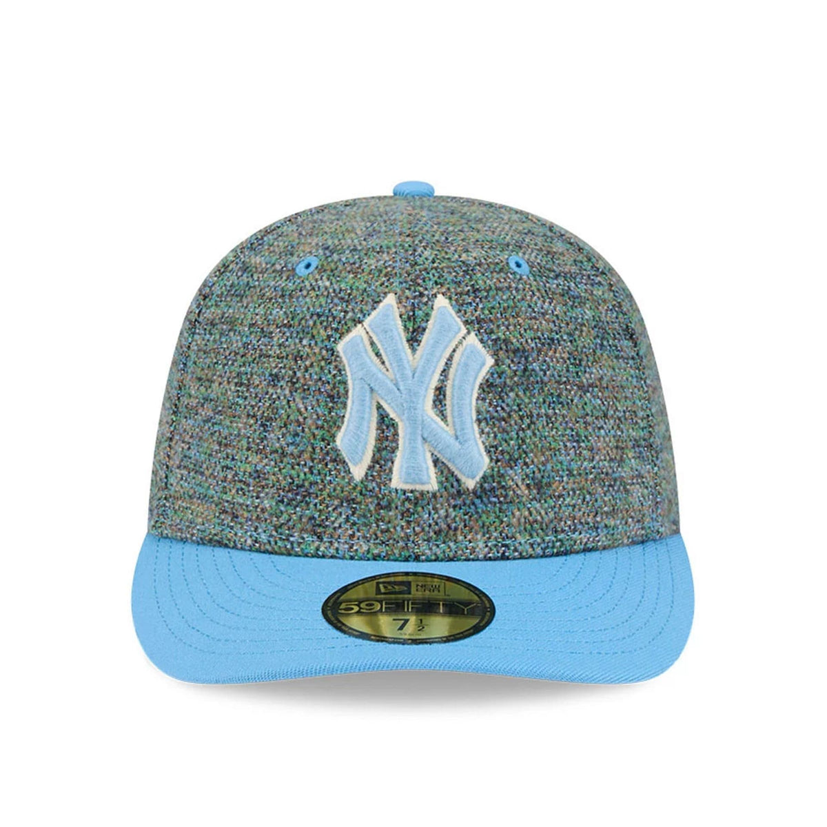New York Yankees MLB Tweedy Cotton Pastel Blue 59FIFTY Fitted Cap-zelvios