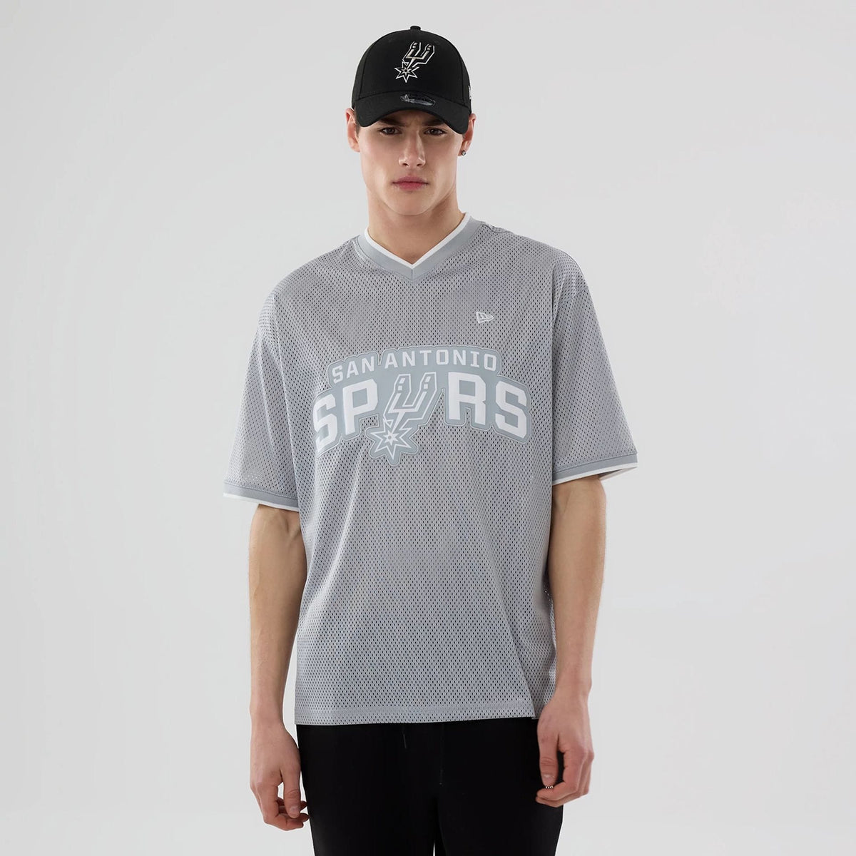 San Antonio Spurs NBA Mesh Grey Oversized T-Shirt-zelvios