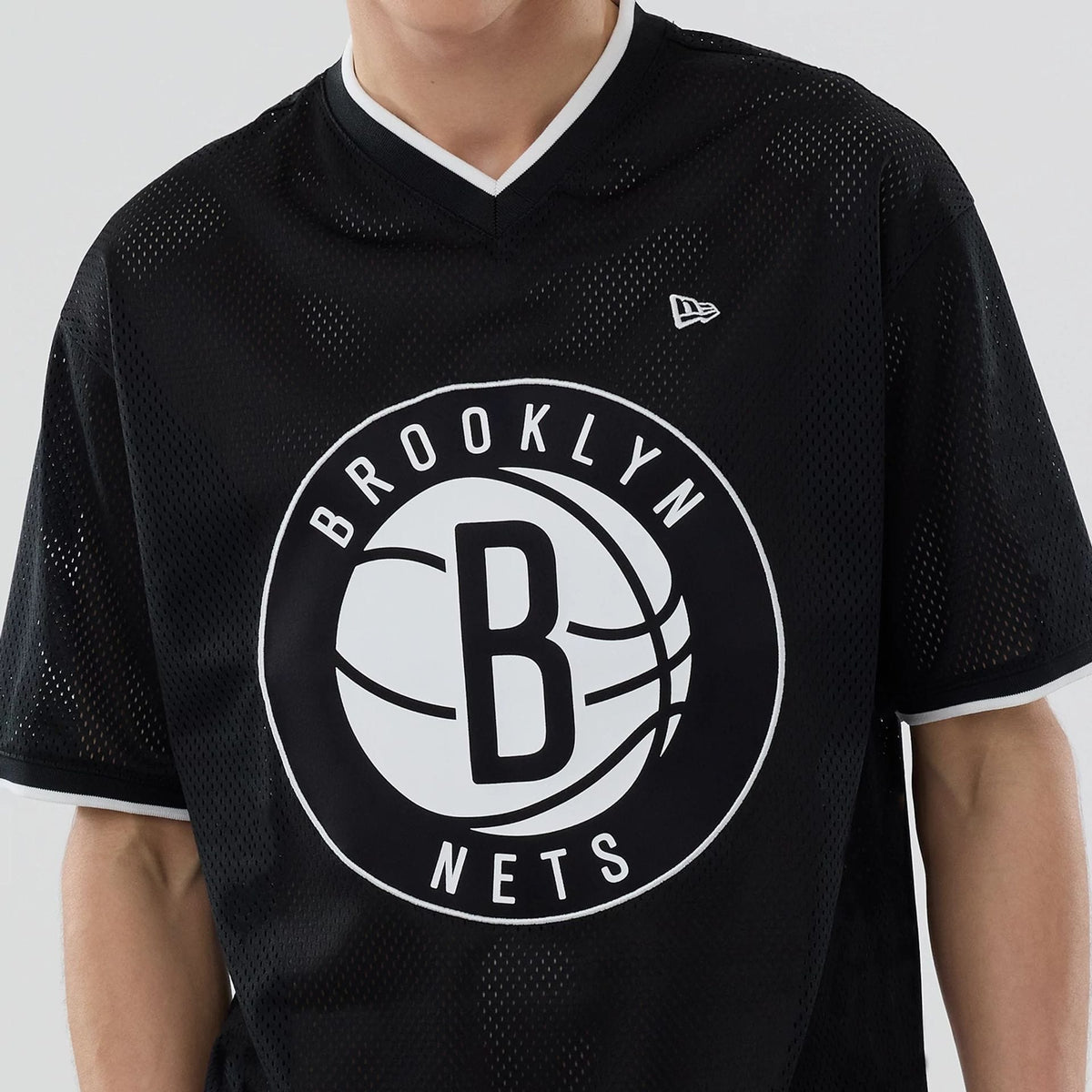Brooklyn Nets NBA Mesh Black Oversized T-Shirt-zelvios