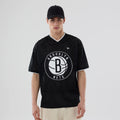 Brooklyn Nets NBA Mesh Black Oversized T-Shirt-zelvios