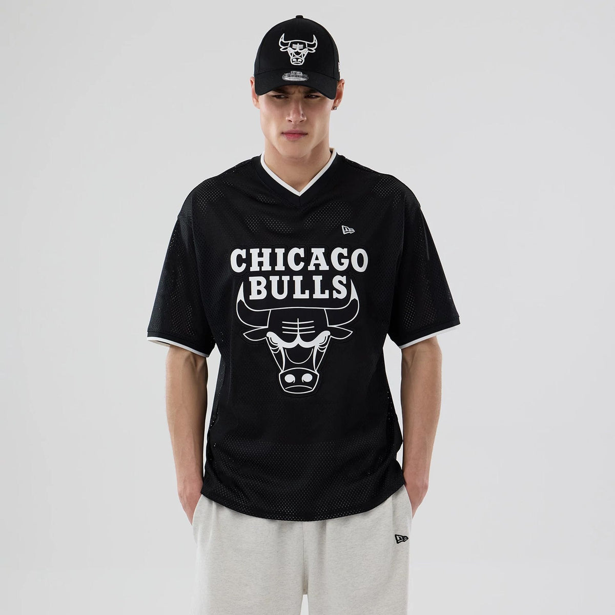 Chicago Bulls NBA Mesh Black Oversized T-Shirt-zelvios