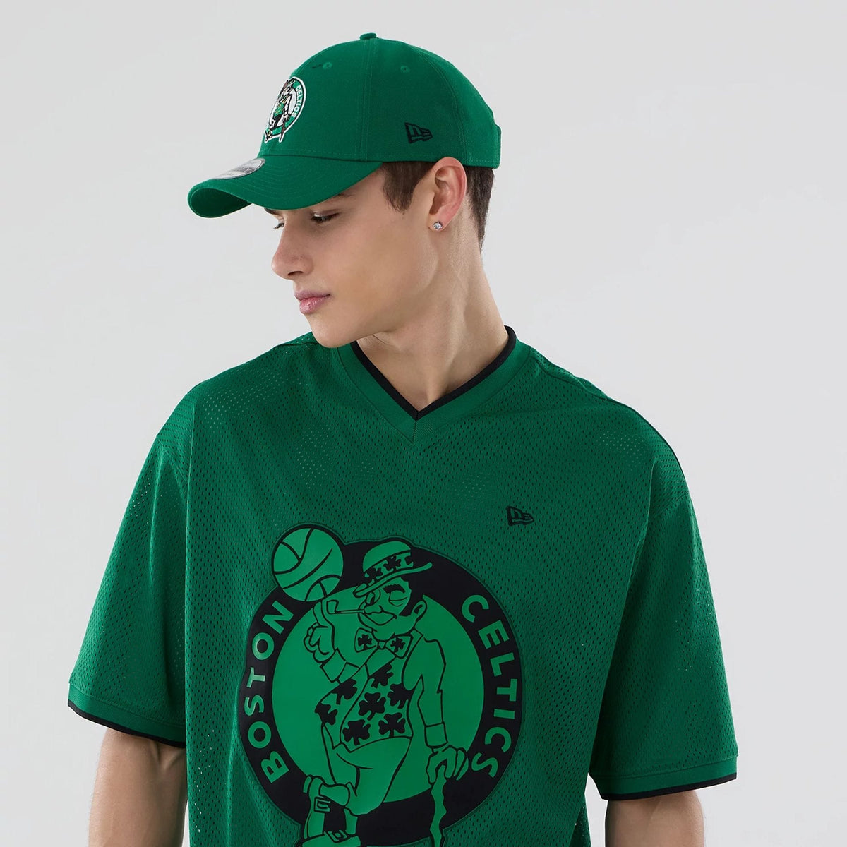 Boston Celtics NBA Mesh Green Oversized T-Shirt-zelvios