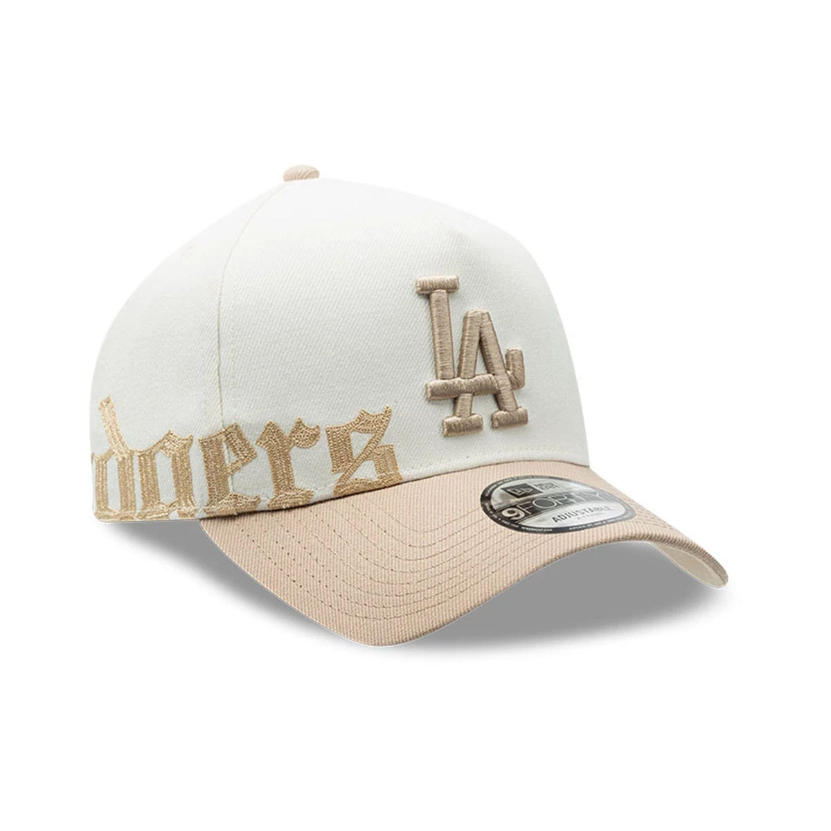 LA Dodgers MLB Gothic Script White 9FORTY A-Frame Cap-zelvios