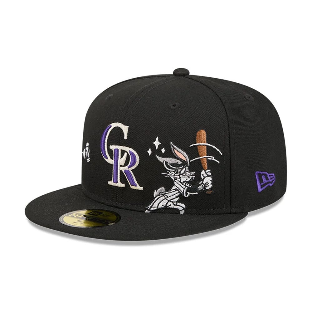 Colorado Rockies MLB X Looney Tunes Bugs Bunny Black 59FIFTY Fitted Cap-kentox