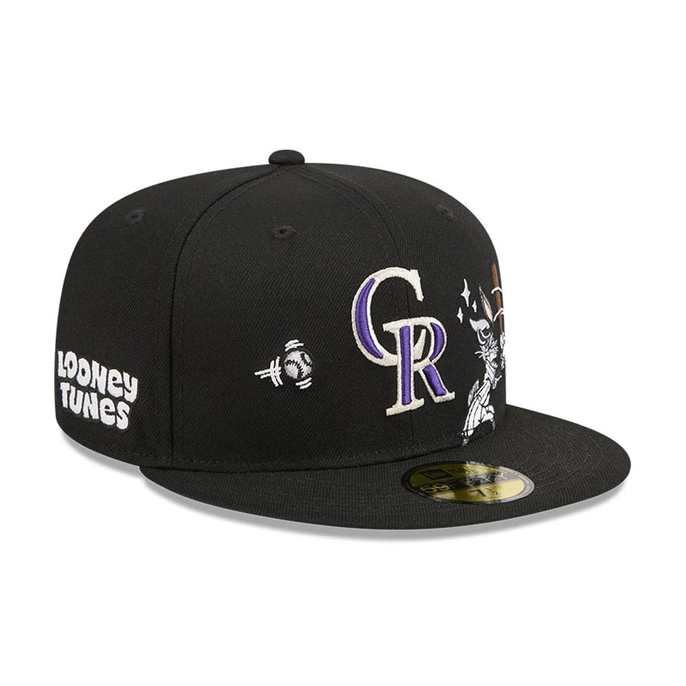 Colorado Rockies MLB X Looney Tunes Bugs Bunny Black 59FIFTY Fitted Cap-kentox