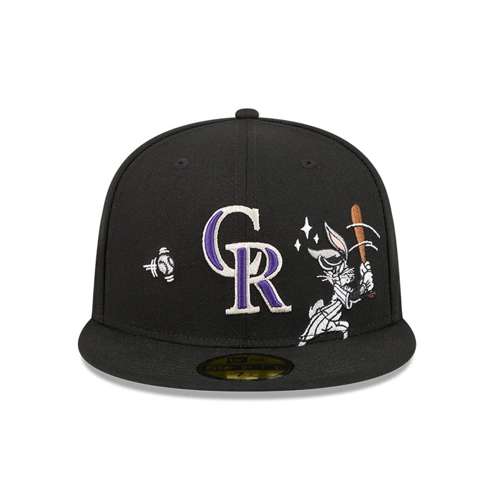 Colorado Rockies MLB X Looney Tunes Bugs Bunny Black 59FIFTY Fitted Cap-kentox