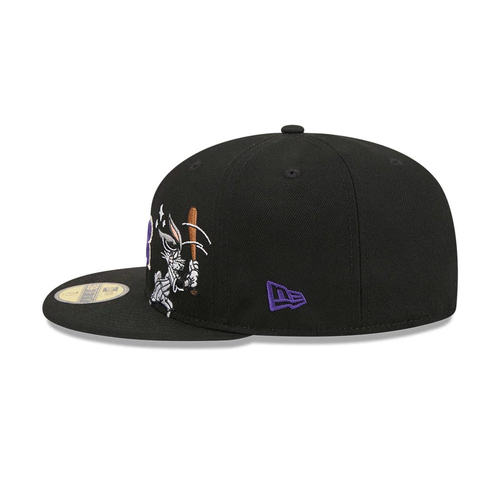 Colorado Rockies MLB X Looney Tunes Bugs Bunny Black 59FIFTY Fitted Cap-kentox