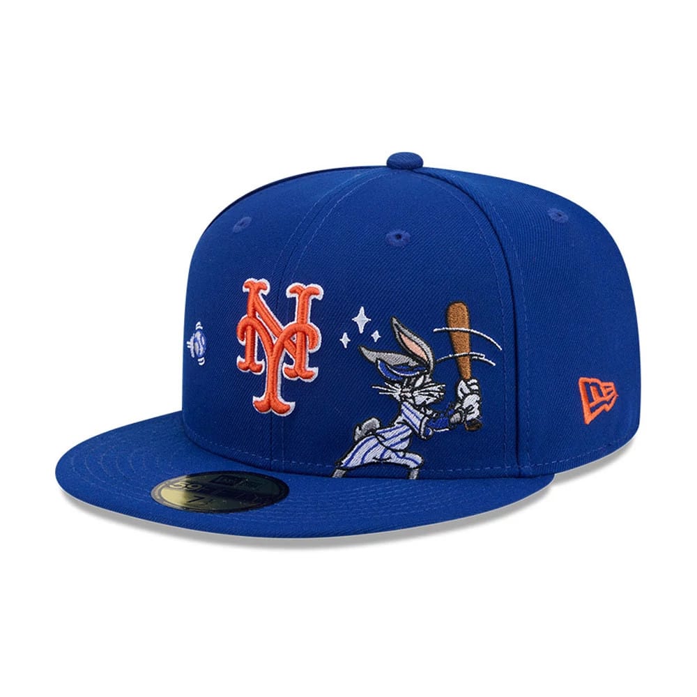 New York Mets MLB X Looney Tunes Bugs Bunny Blue 59FIFTY Fitted Cap-zelvios