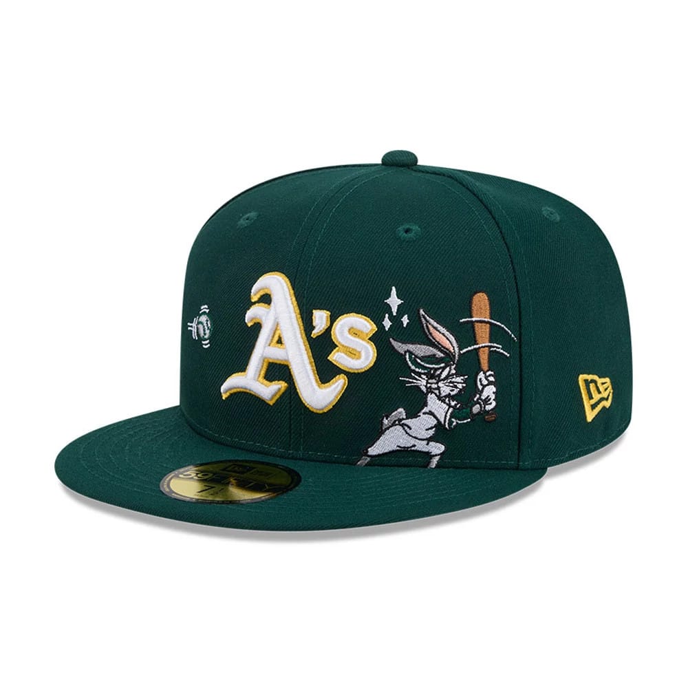 Athletics MLB X Looney Tunes Bugs Bunny Dark Green 59FIFTY Fitted Cap-zelvios