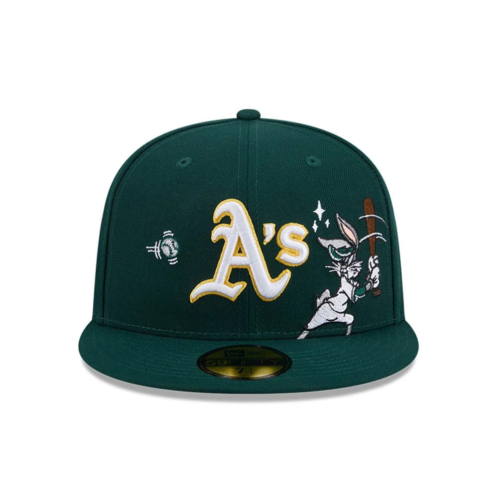 Athletics MLB X Looney Tunes Bugs Bunny Dark Green 59FIFTY Fitted Cap-zelvios