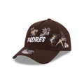 San Diego Padres MLB X Looney Tunes Dark Brown 9FORTY A-Frame Adjustable Cap-zelvios