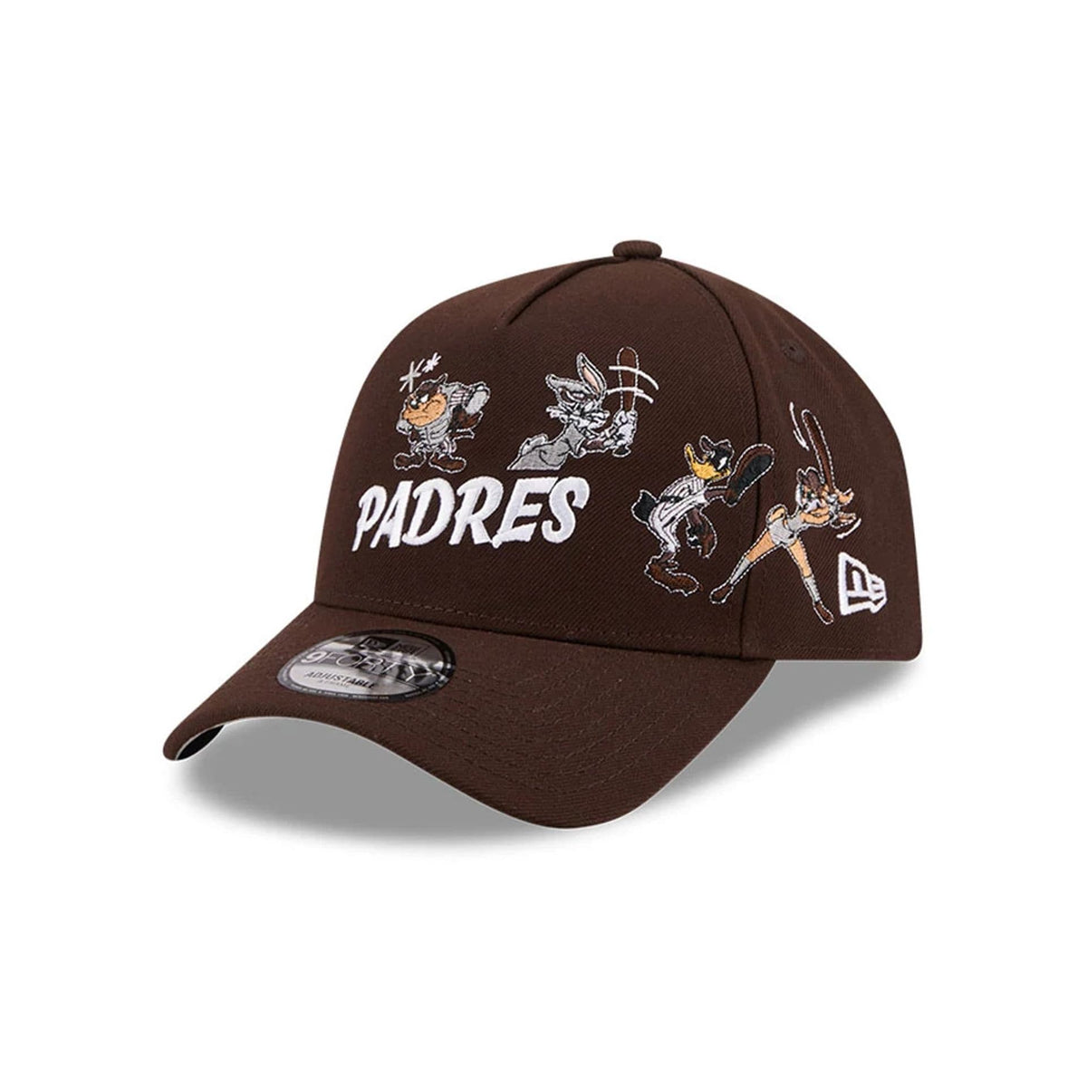 San Diego Padres MLB X Looney Tunes Dark Brown 9FORTY A-Frame Adjustable Cap-zelvios