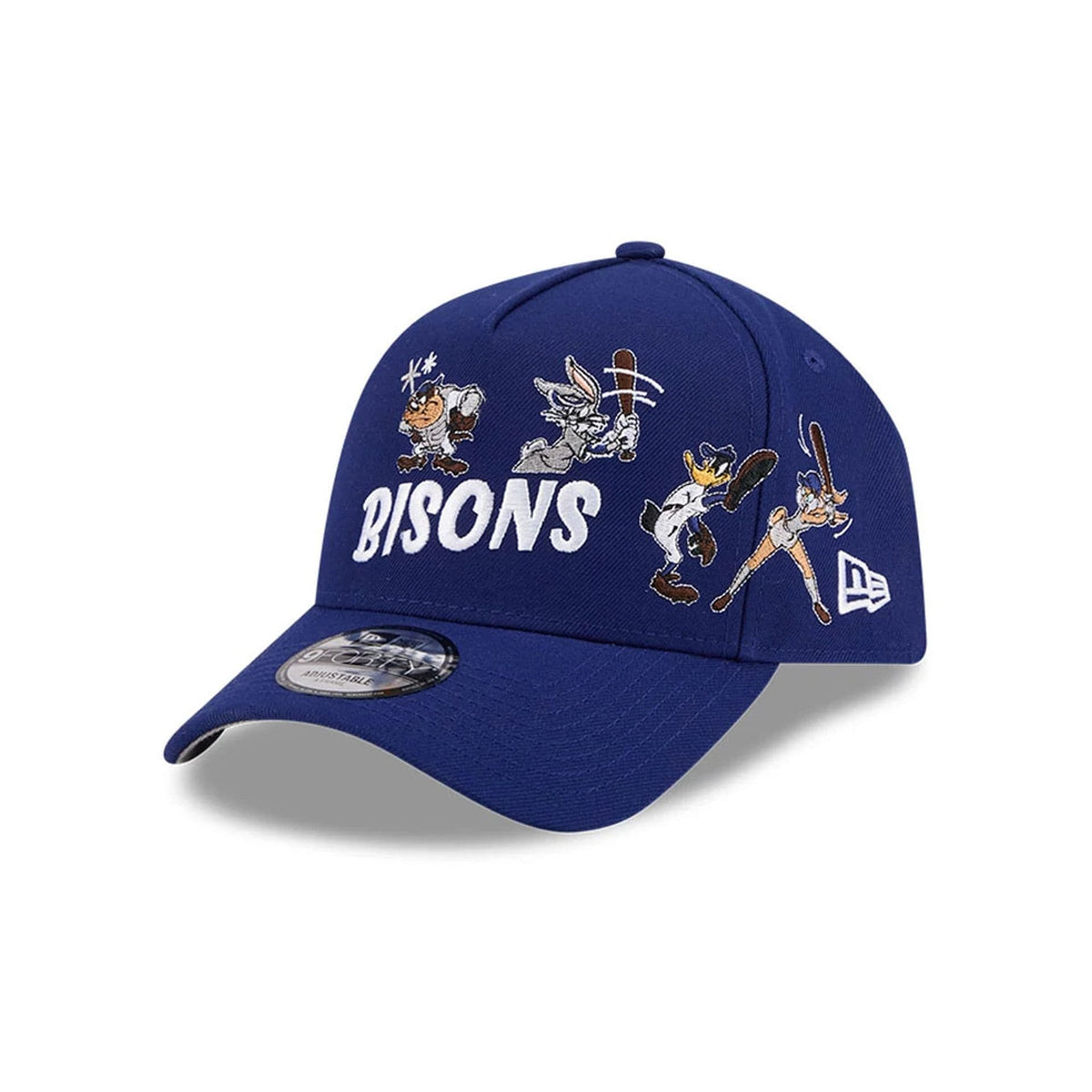 Buffalo Bisons MiLB X Looney Tunes Dark Blue 9FORTY A-Frame Adjustable Cap-zelvios