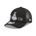 Oilers NHL Stanley Cup Black 9FORTY M-Crown A-Frame Trucker Adjustable Cap-zelvios