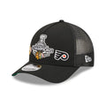 Blackhawks NHL Stanley Cup Black 9FORTY M-Crown A-Frame Trucker Adjustable Cap-zelvios