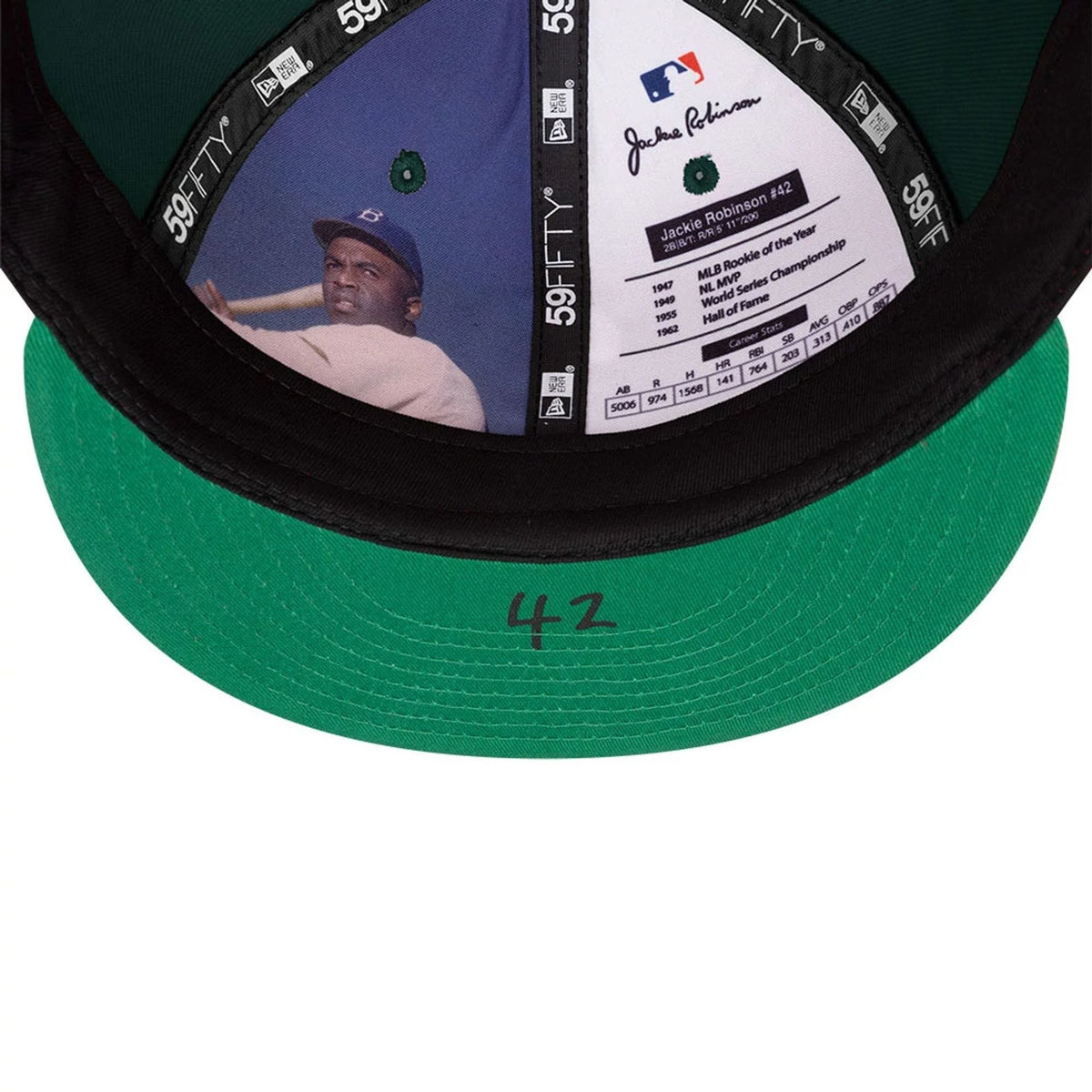 Athletics MLB Jackie Robinson Dark Green 59FIFTY Fitted Cap-zelvios