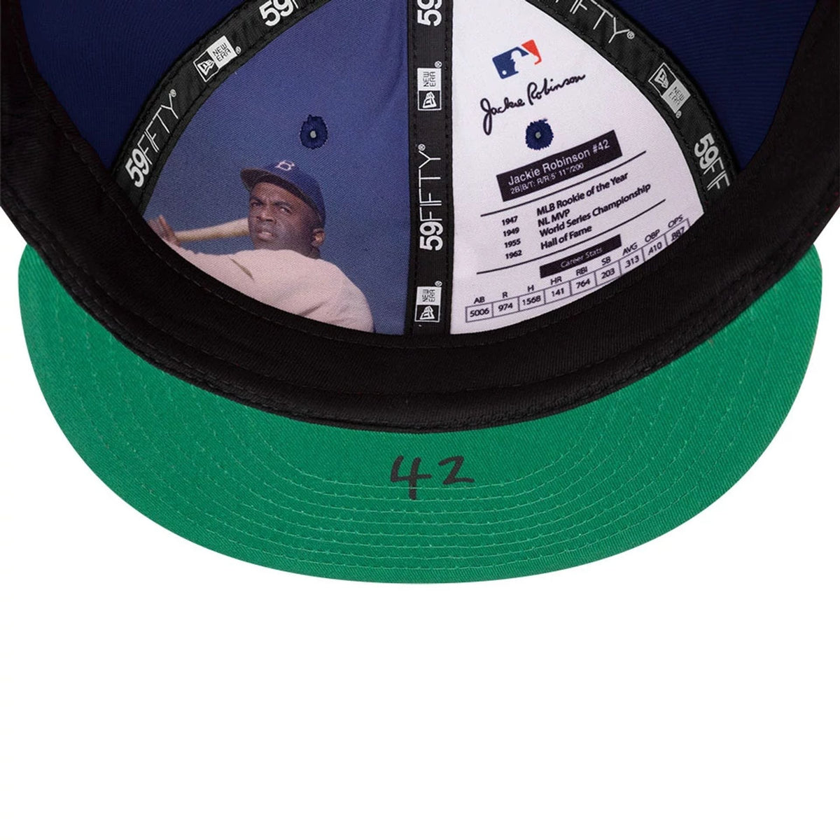 Brooklyn Dodgers MLB Jackie Robinson Navy 59FIFTY Fitted Cap-zelvios