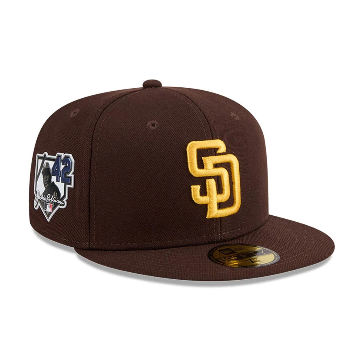 San Diego Padres MLB Jackie Robinson Dark Brown 59FIFTY Fitted Cap-zelvios