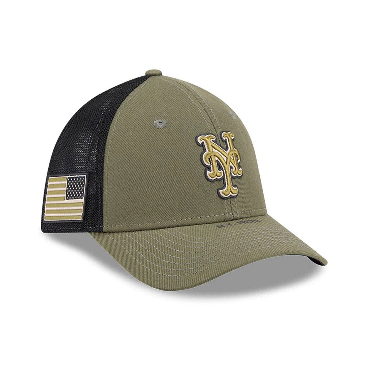 Mets MLB Armed Forces Day 2026 Green 39THIRTY M-Crown Stretch Fit Cap-zelvios