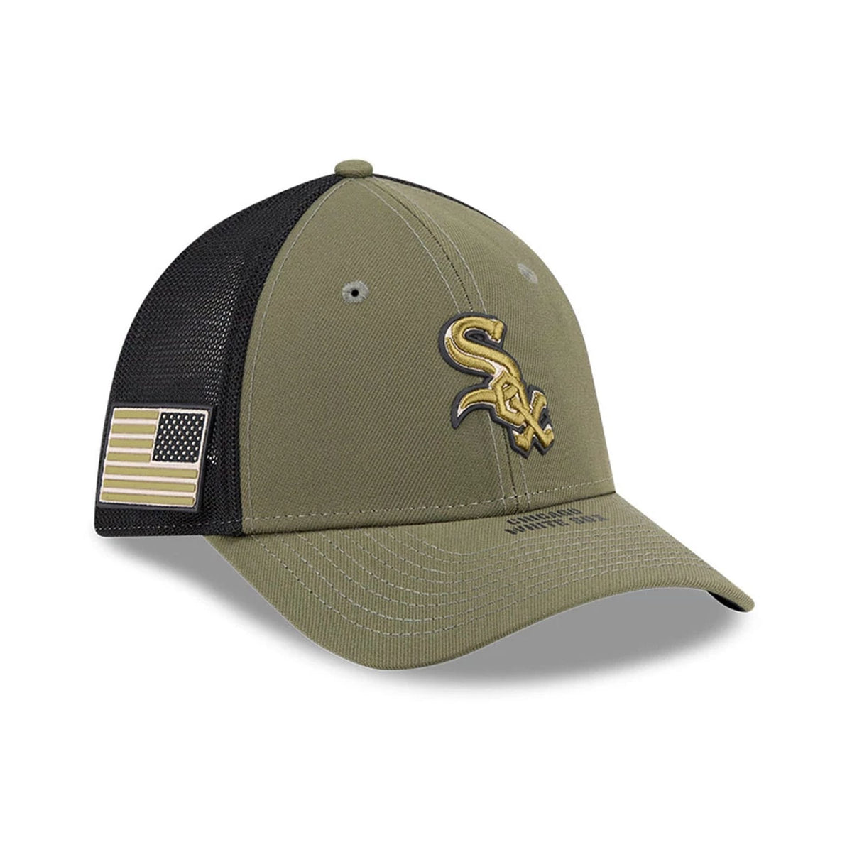 White Sox MLB Armed Forces Day 2026 Green 39THIRTY M-Crown Stretch Fit Cap-zelvios