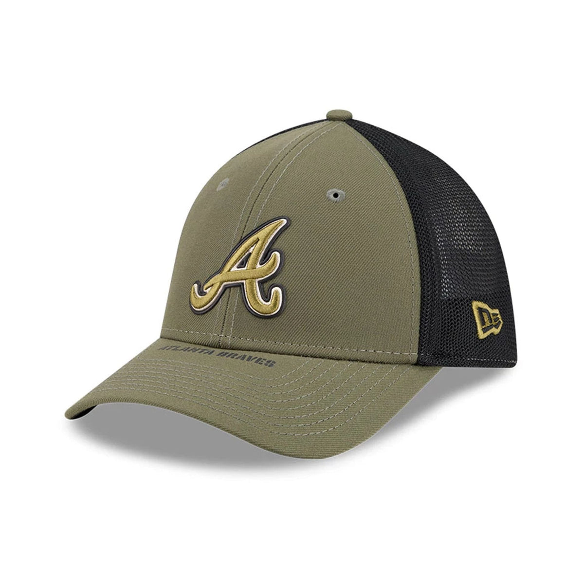 Braves MLB Armed Forces Day 2026 Green 39THIRTY M-Crown Stretch Fit Cap-zelvios