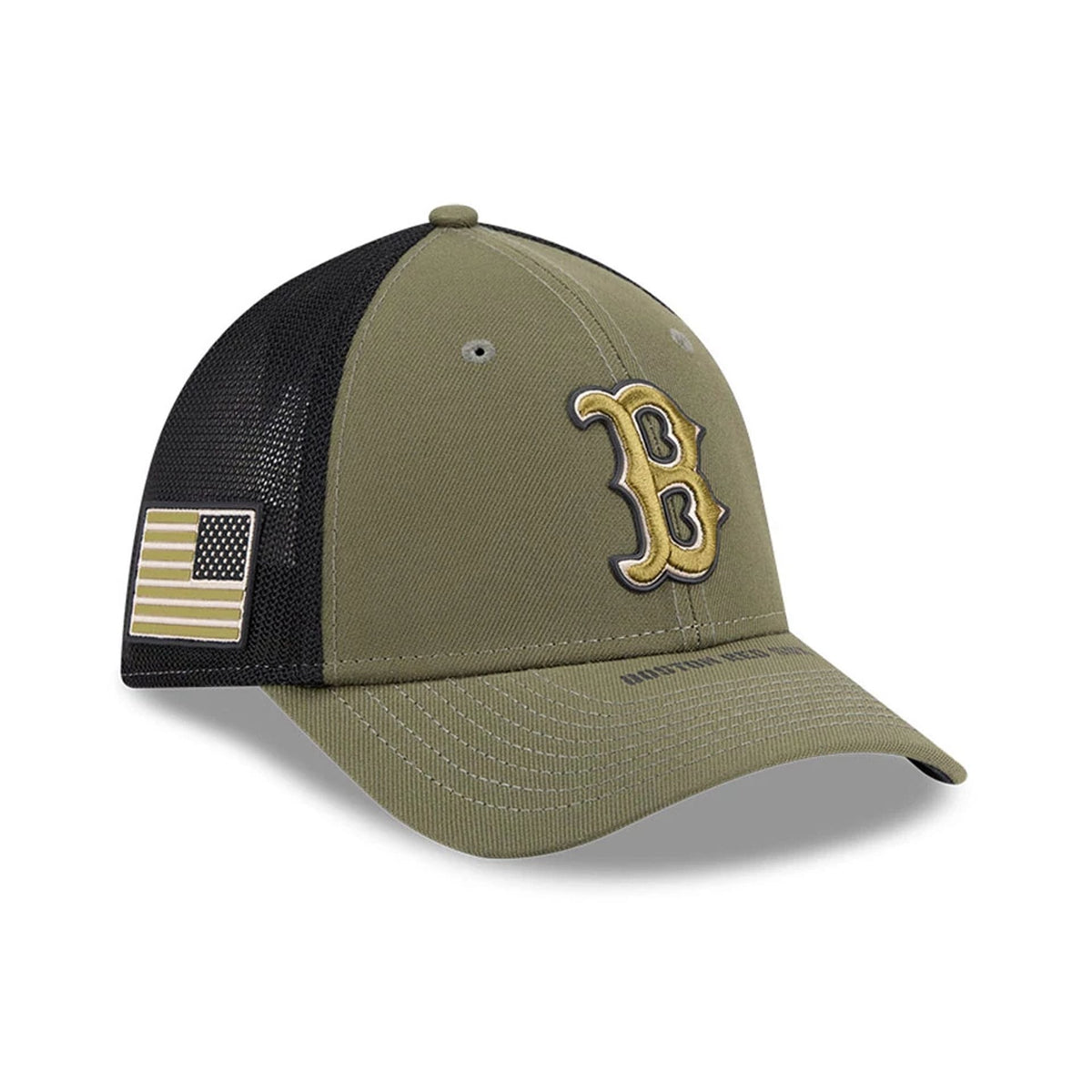 Red Sox MLB Armed Forces Day 2026 Green 39THIRTY M-Crown Stretch Fit Cap-zelvios