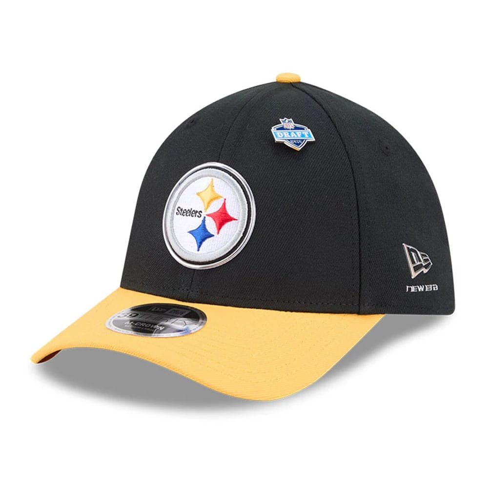 Pittsburgh Steelers NFL Draft 2026 Black 39THIRTY M-Crown Stretch Fit Cap-zelvios