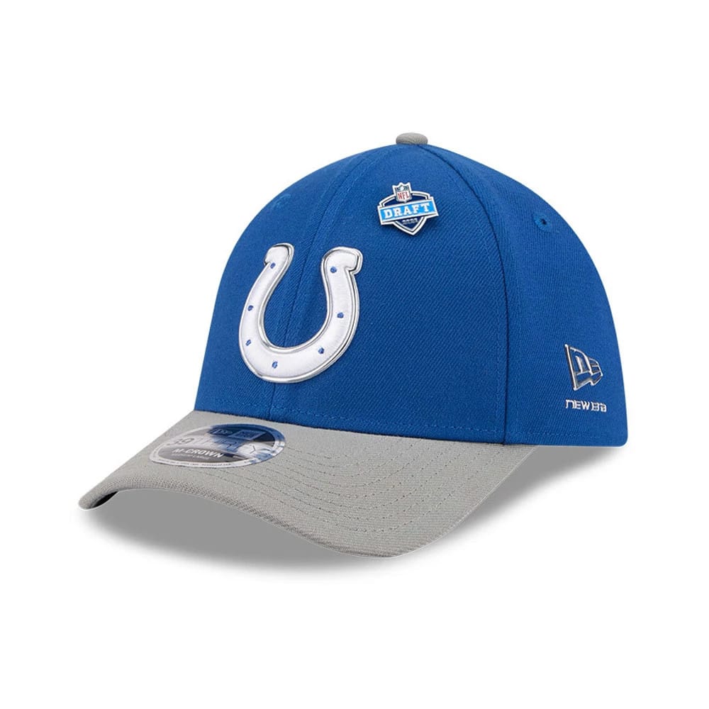 Indianapolis Colts NFL Draft 2026 Blue 39THIRTY M-Crown Stretch Fit Cap-zelvios