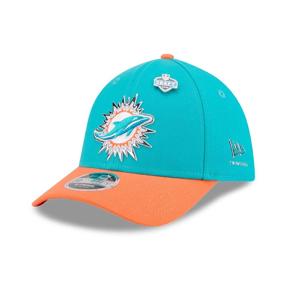 Miami Dolphins NFL Draft 2026 Turquoise 39THIRTY M-Crown Stretch Fit Cap-zelvios