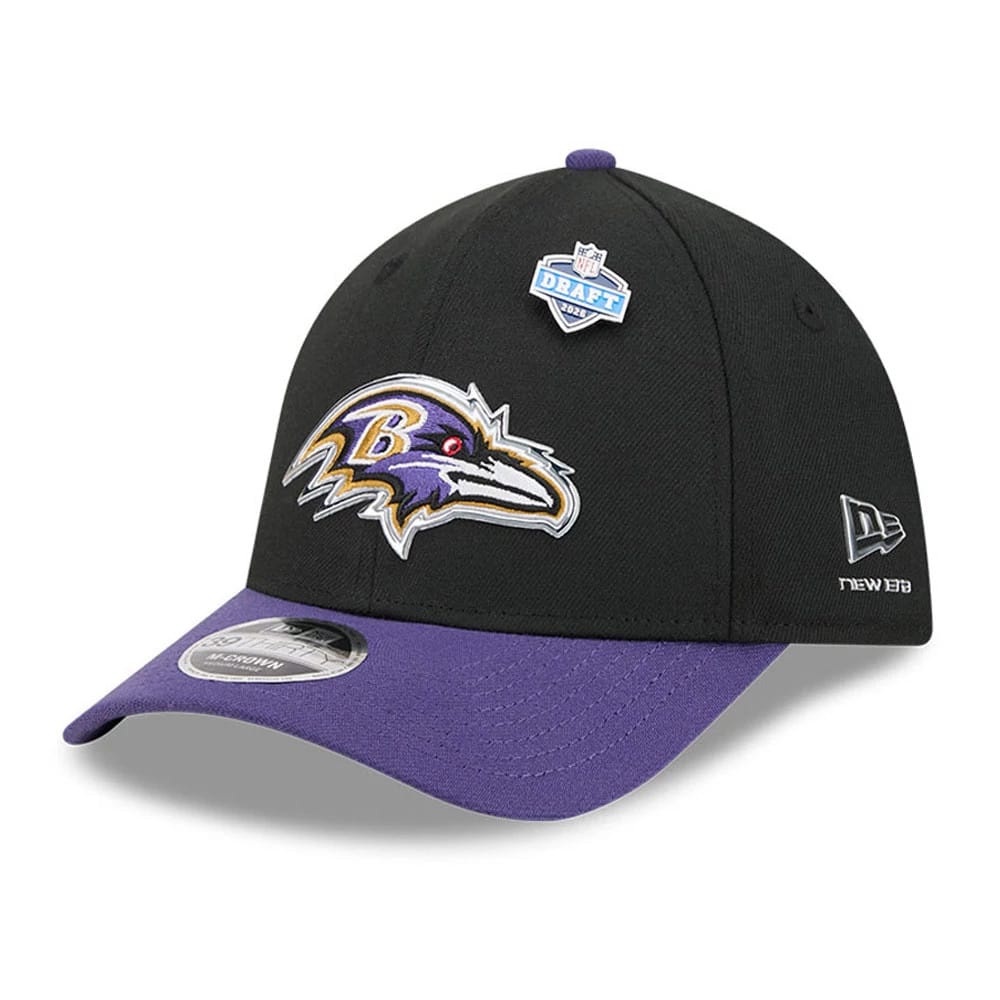 Baltimore Ravens NFL Draft 2026 Black 39THIRTY M-Crown Stretch Fit Cap-zelvios