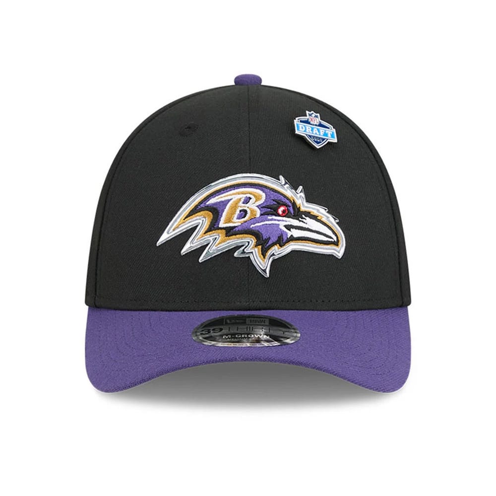Baltimore Ravens NFL Draft 2026 Black 39THIRTY M-Crown Stretch Fit Cap-zelvios