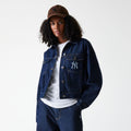 New York Yankees Womens MLB Denim Dark Blue Jacket-zelvios