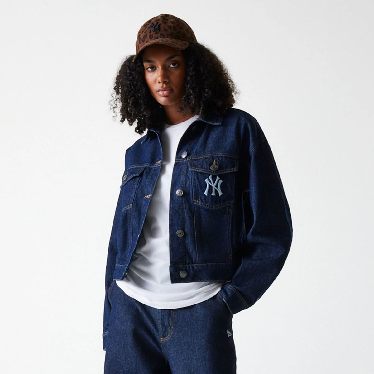 New York Yankees Womens MLB Denim Dark Blue Jacket-zelvios