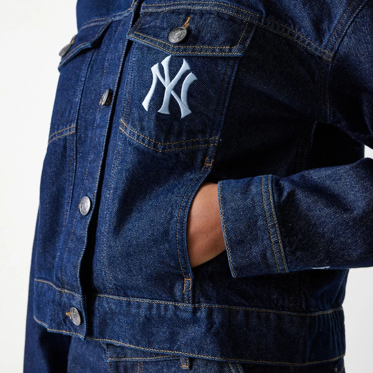 New York Yankees Womens MLB Denim Dark Blue Jacket-zelvios