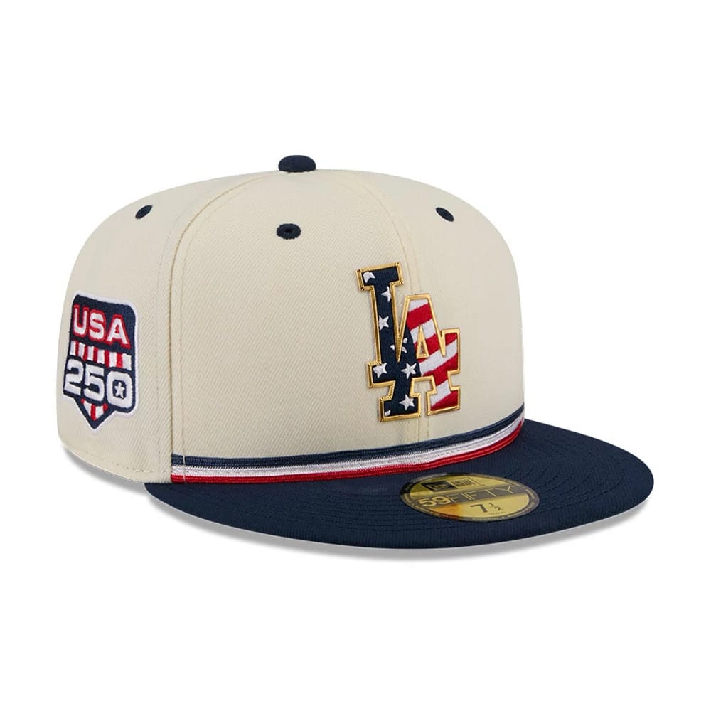 LA Dodgers MLB 4th Of July 2026 Cream 59FIFTY Fitted Cap-zelvios