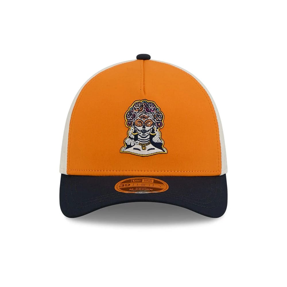 Padres MLB City Connect Orange 39THIRTY M-Crown A-Frame Stretch Fit Cap-zelvios