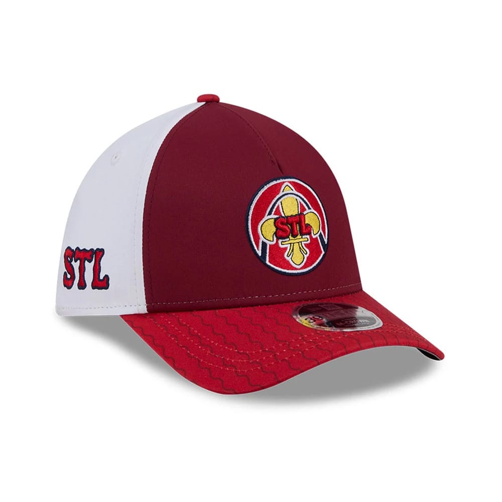 Cardinals MLB City Connect Red 39THIRTY M-Crown A-Frame Stretch Fit Cap-zelvios