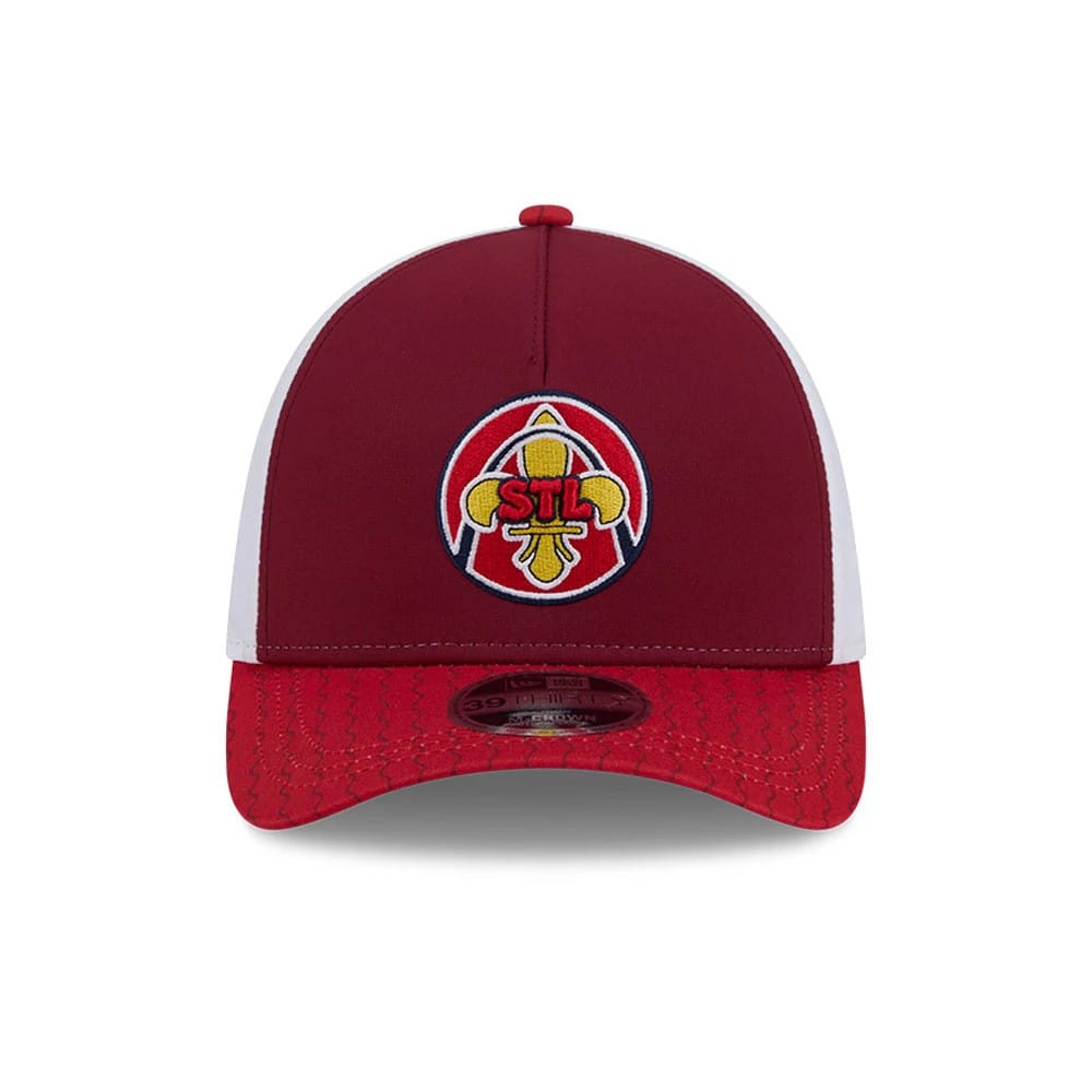 Cardinals MLB City Connect Red 39THIRTY M-Crown A-Frame Stretch Fit Cap-zelvios