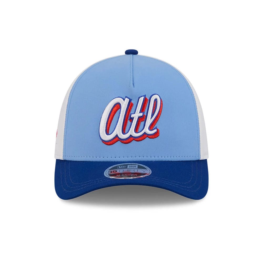Braves MLB City Connect Blue 39THIRTY M-Crown A-Frame Stretch Fit Cap-zelvios