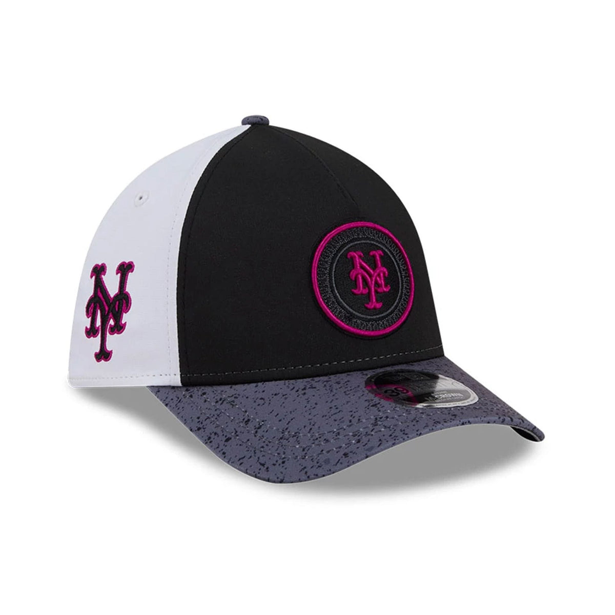 Mets MLB City Connect Black 39THIRTY M-Crown A-Frame Stretch Fit Cap-zelvios