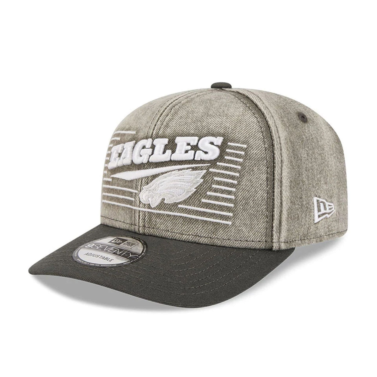Philadelphia Eagles NFL Washed Denim Dark Grey 9SEVENTY Stretch Snap Cap-zelvios