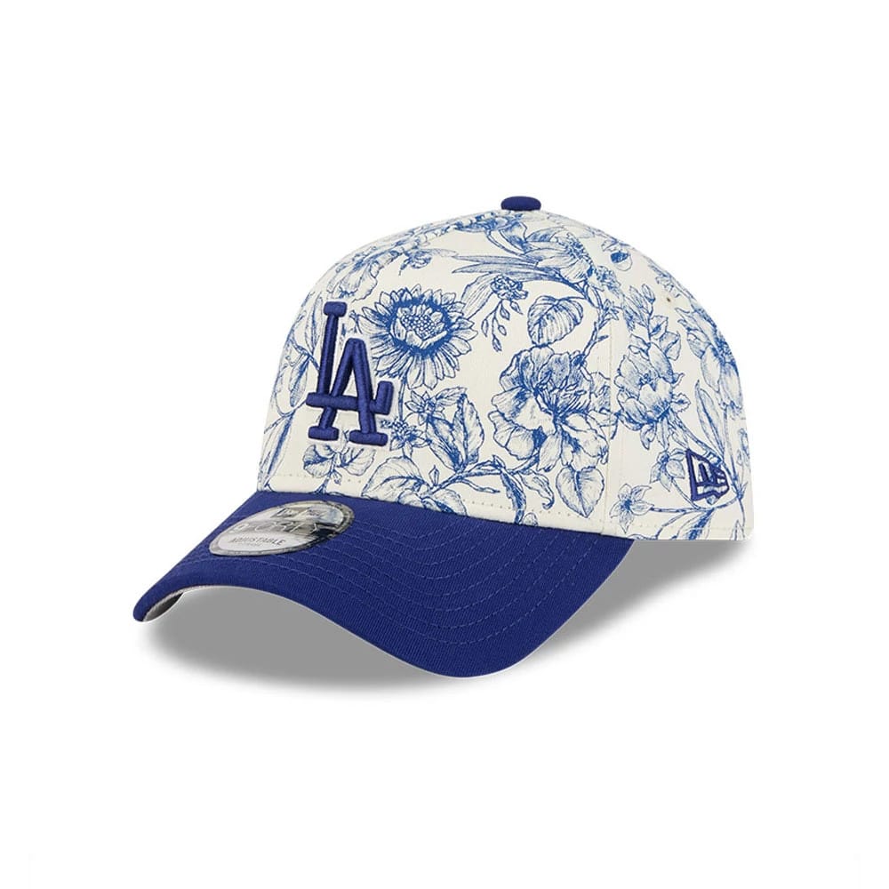 LA Dodgers MLB Spring Floral Dark Blue 9FORTY A-Frame Adjustable Cap-zelvios
