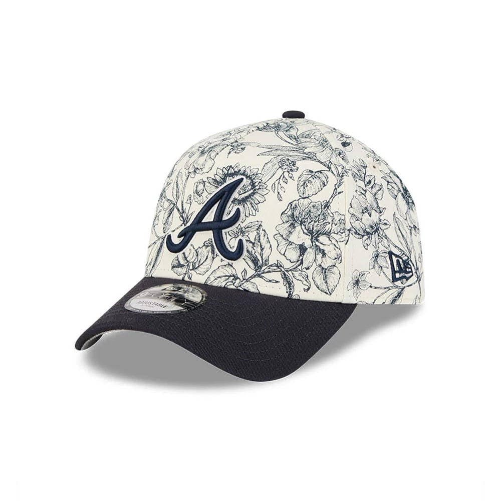Atlanta Braves MLB Spring Floral Navy 9FORTY A-Frame Adjustable Cap-zelvios