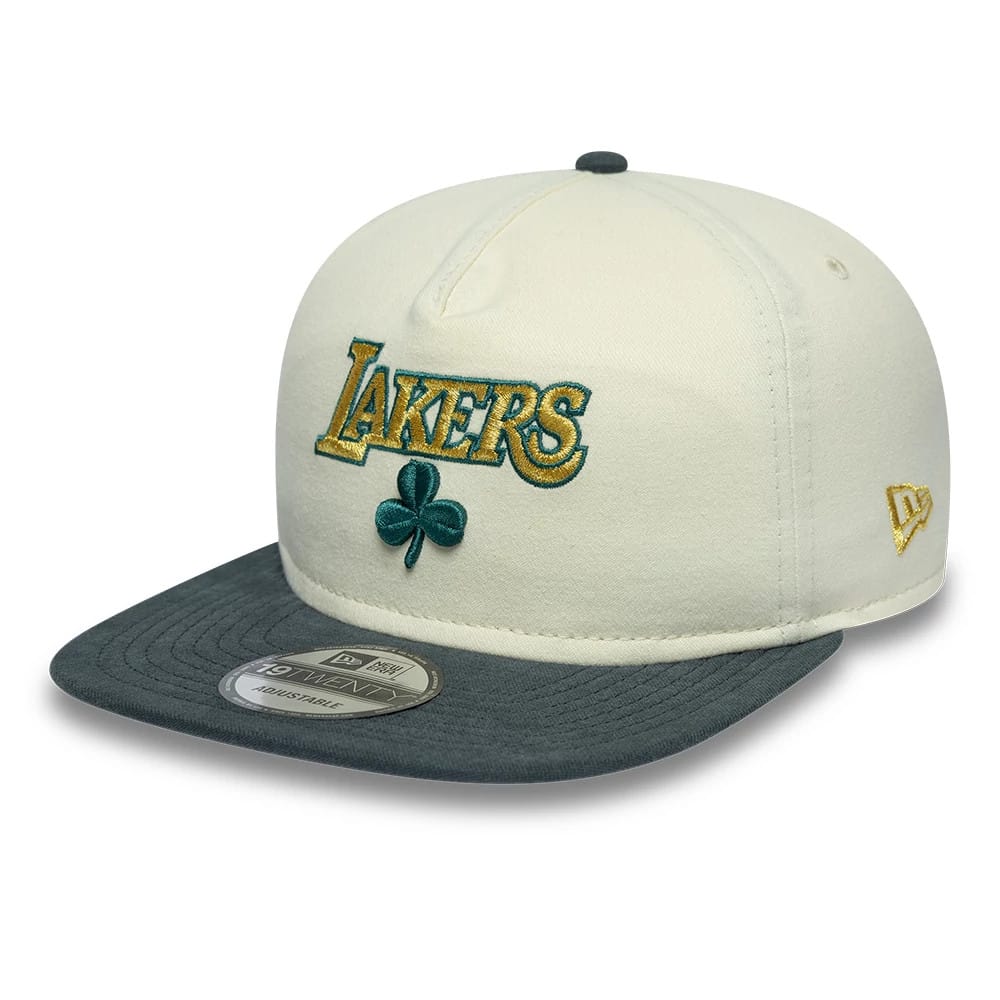 LA Lakers NBA Metallic Logo Cream 19TWENTY Adjustable Cap-zelvios