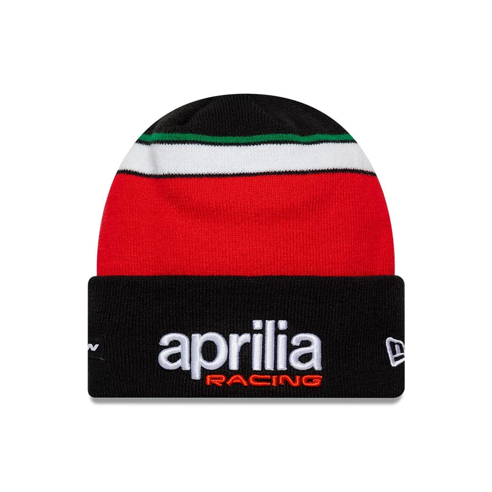 Aprilia Team Black Cuff Knit Beanie Hat-kentox