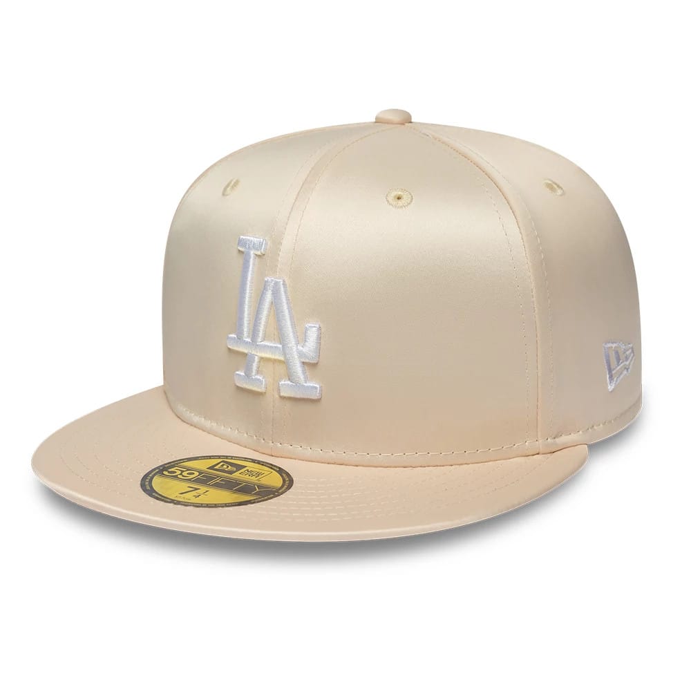 LA Dodgers MLB Satin Cream 59FIFTY Fitted Cap-zelvios